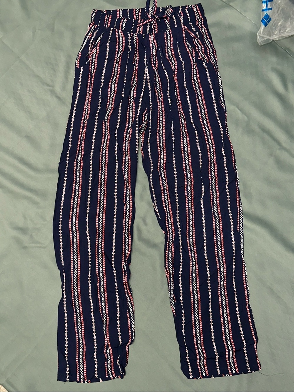 Striped Navy Wide-Leg Lounge Pants